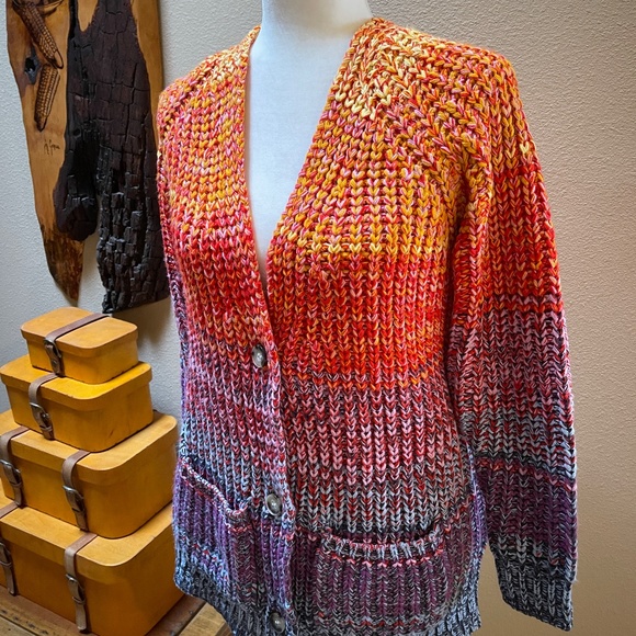 NEW! 525 America Born in Brklyn Rainbow Marled Cardigan Sweater Size XS NWT! - Picture 9 of 16